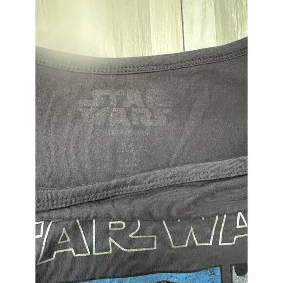 Star Wars Top Women's Medium Gray Graphic Tee Scoop Neck Dart Vader Skywalker - Picture 5 of 6